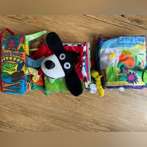 Three Soft Interactive Baby Books- Jellycat and Manhattan Toy Company